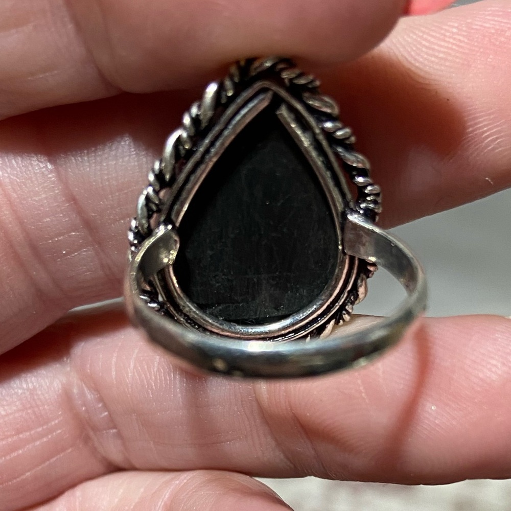 Rough Tourmaline 925 Ring. Size 9 - Picture 5 of 6